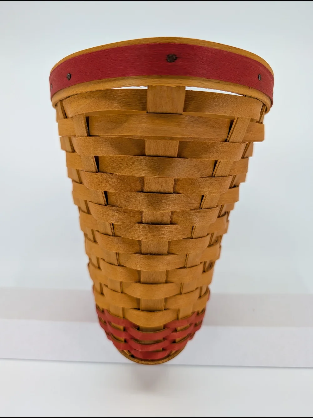 Longaberger 2002 May Series Geranium Basket Planter/Liner/2 Protectors/Tie-On